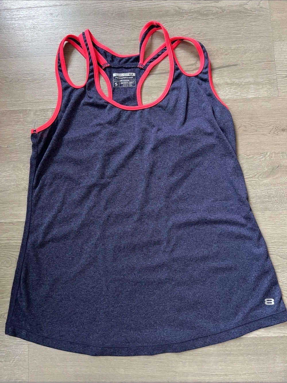Layer 8 Women’s Navy Athletic Tank with Pink Trim